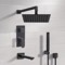 Matte Black Tub and Shower Faucet Set with Handheld, Rain Shower Head